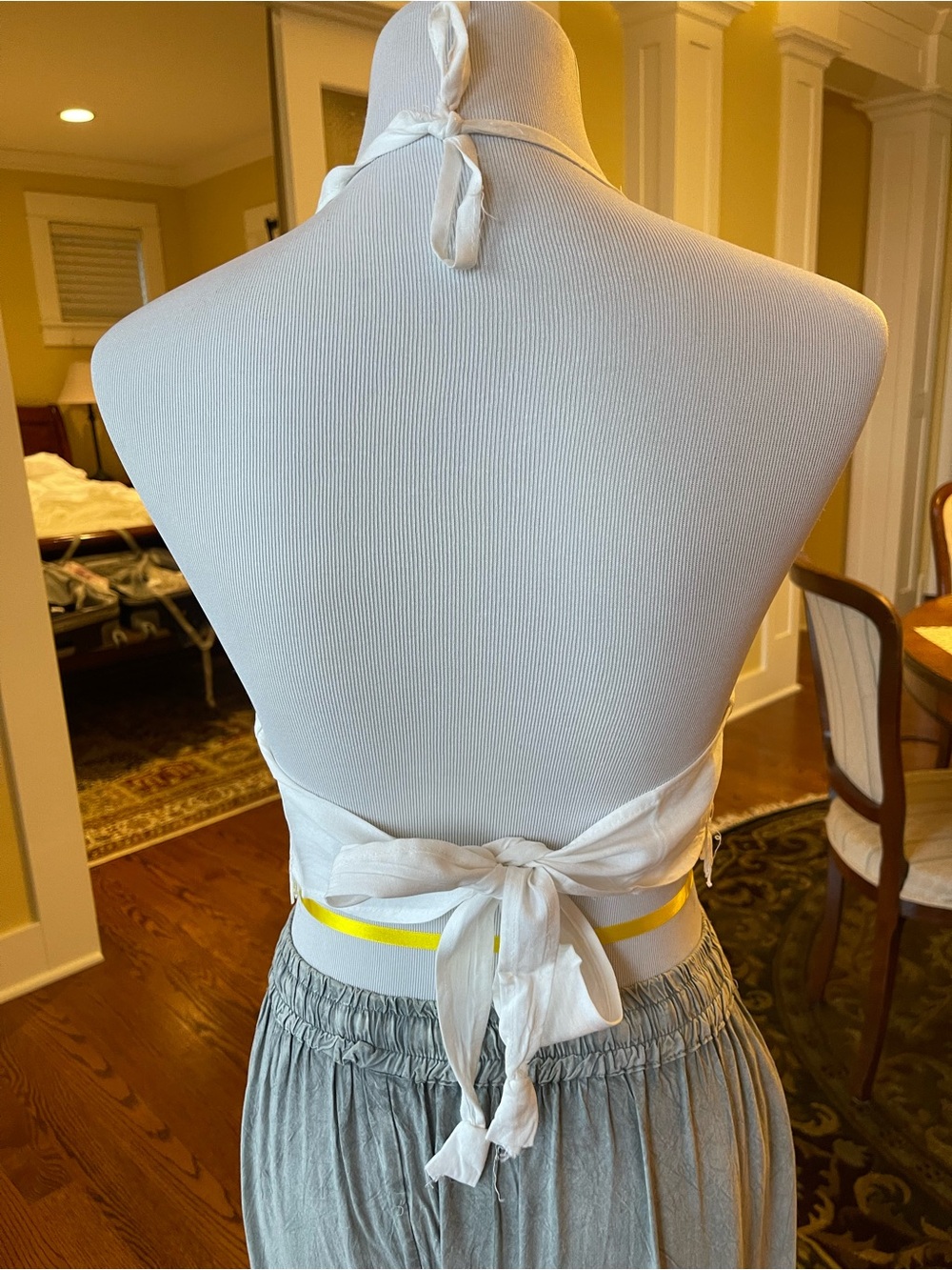 Embroidered White Halter Fringe Crop Top - Brand: Be Bop - Picture 4 of 5